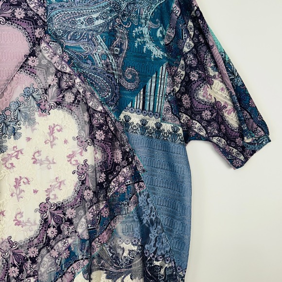 Catherines Womens Open Cardigan Sweater Size 2x Knit Relaxed Fit Abstract Color - Picture 11 of 16